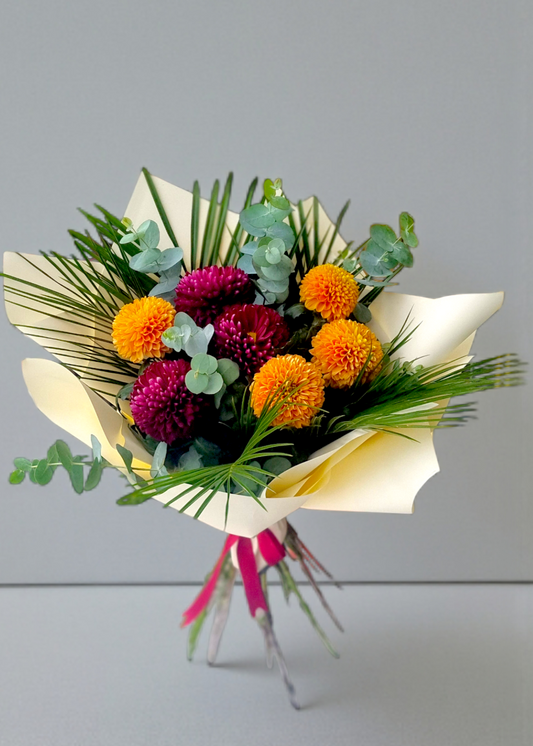 Autumn Glow Bouquet Turuncu&Bordo Anastasia Buketi - Çiçeklendir