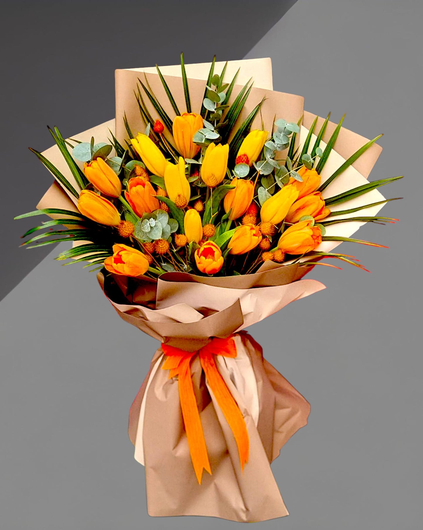 Golden Sunrise Sarı&Turuncu Lale Buketi - Çiçeklendir