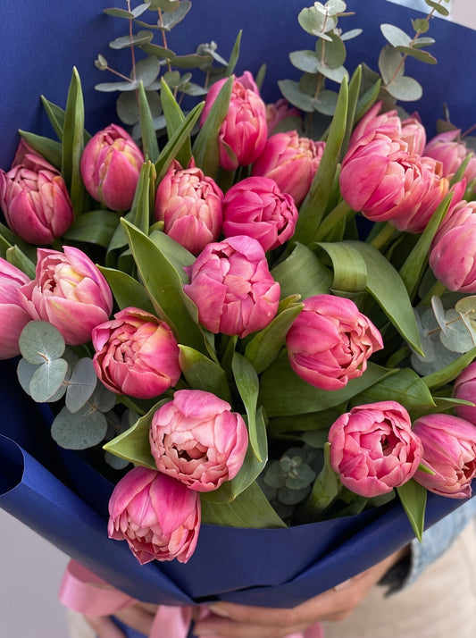 Royal Pink Tulip Elegance Pembe Katmerli Lale Buketi