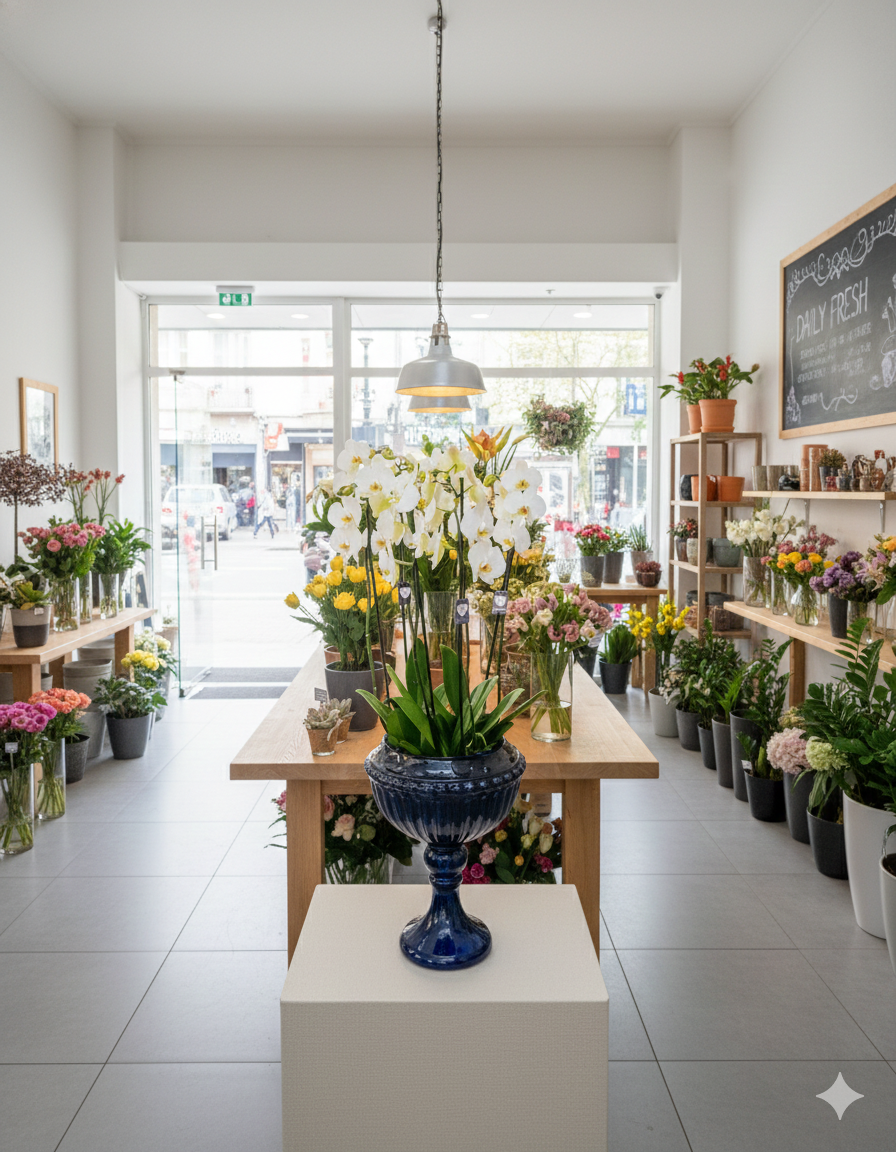 Elegant Noir Orchid Siyah Lüks Vazoda Zarif Orkide - Çiçeklendir