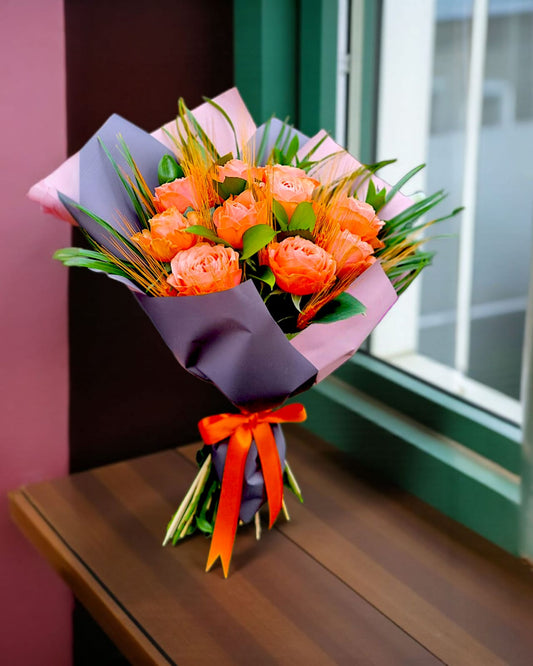 Sunset Glow Somon Gül Buketi