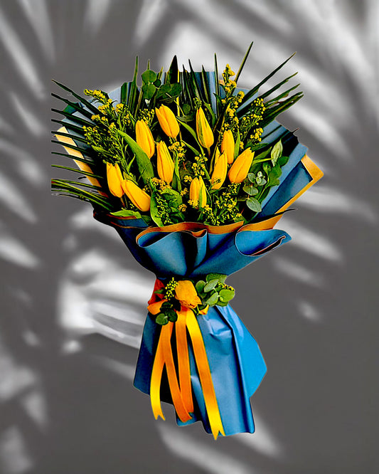 Sunny Bloom Sarı Lale Buketi Enerjisiyle Güneşi Taşıyan Laleler