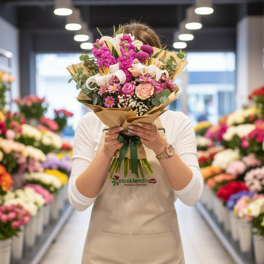 Fuchsia Grace Pembenin Zarafeti Buketi zarif hediye – Ankara çiçekçi ayn? gün teslim