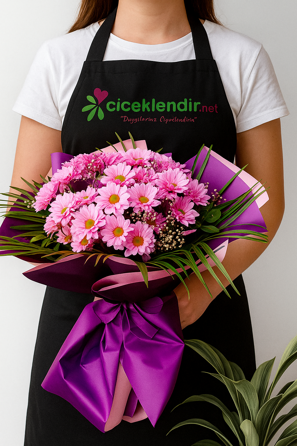 Purple Delight 7 Dal Pembe Krizantem Buketi