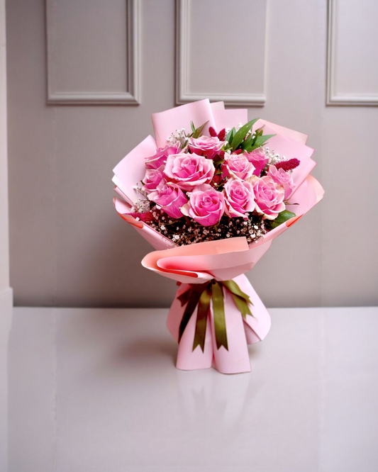Pink Whisper 11 Pembe Gül Buketi
