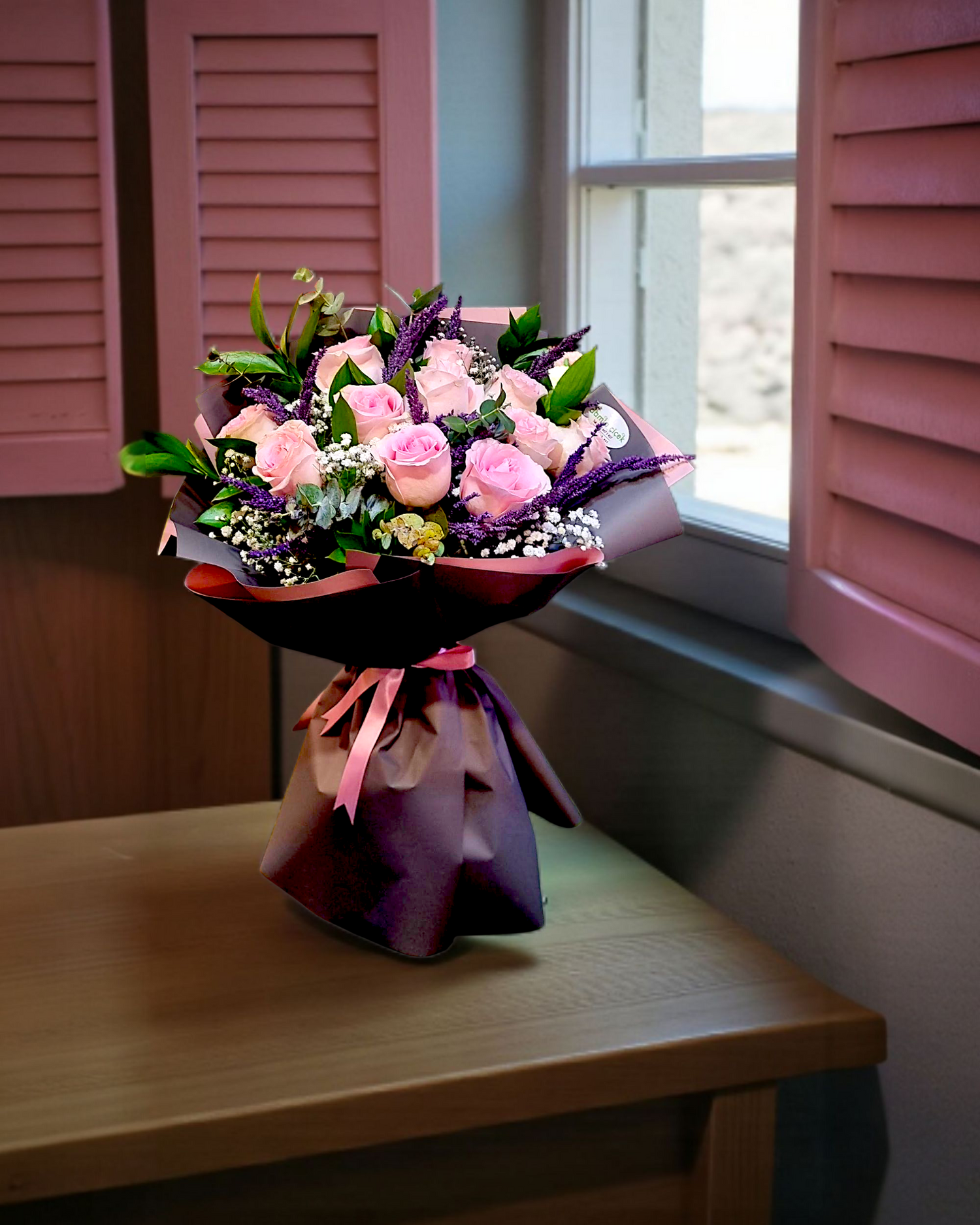 Lavender Kiss Pembe Gül Buketi - Çiçeklendir