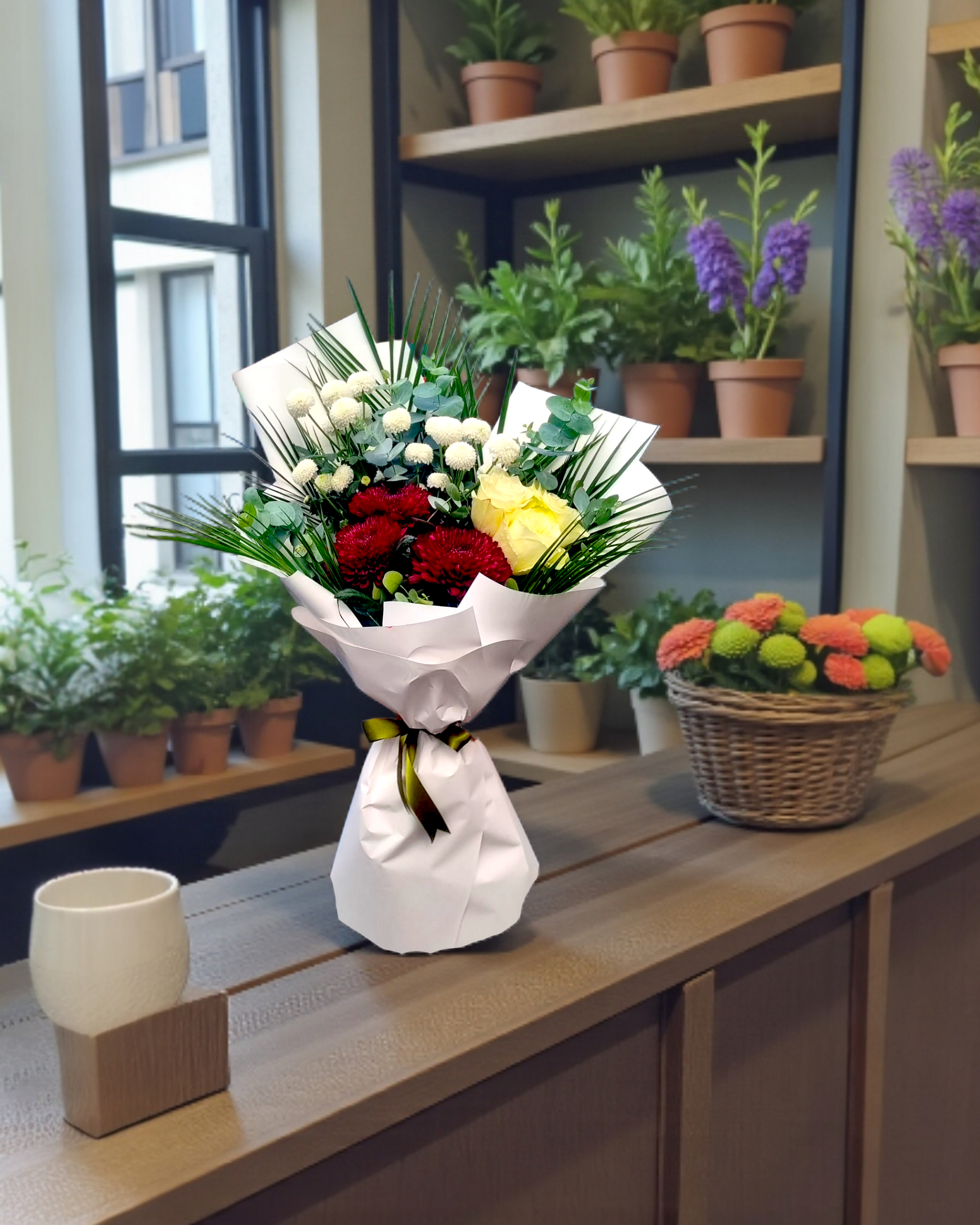 Crimson Ivory Elegance - Çiçeklendir