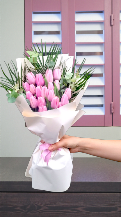 Pink Tulip Grace  Pembe Lale Buketi