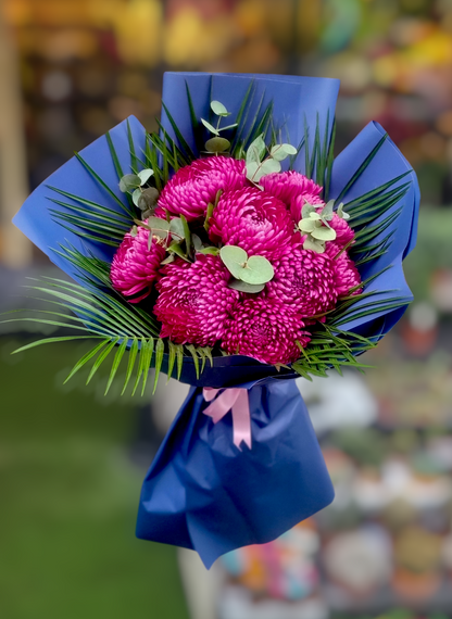 Fuchsia Chrysanthemum Bouquet  Fuşya Krizantem Buketi