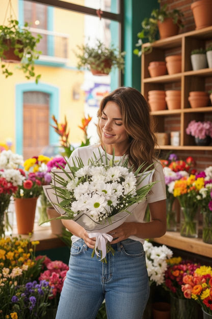 White Whisper Papatya Buketi - Çiçeklendir