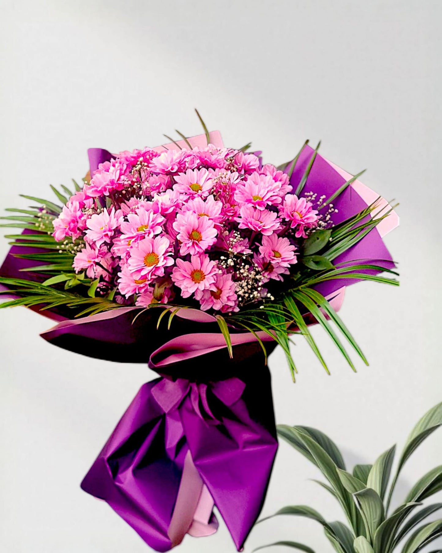 Purple Delight 7 Dal Pembe Krizantem Buketi - Çiçeklendir