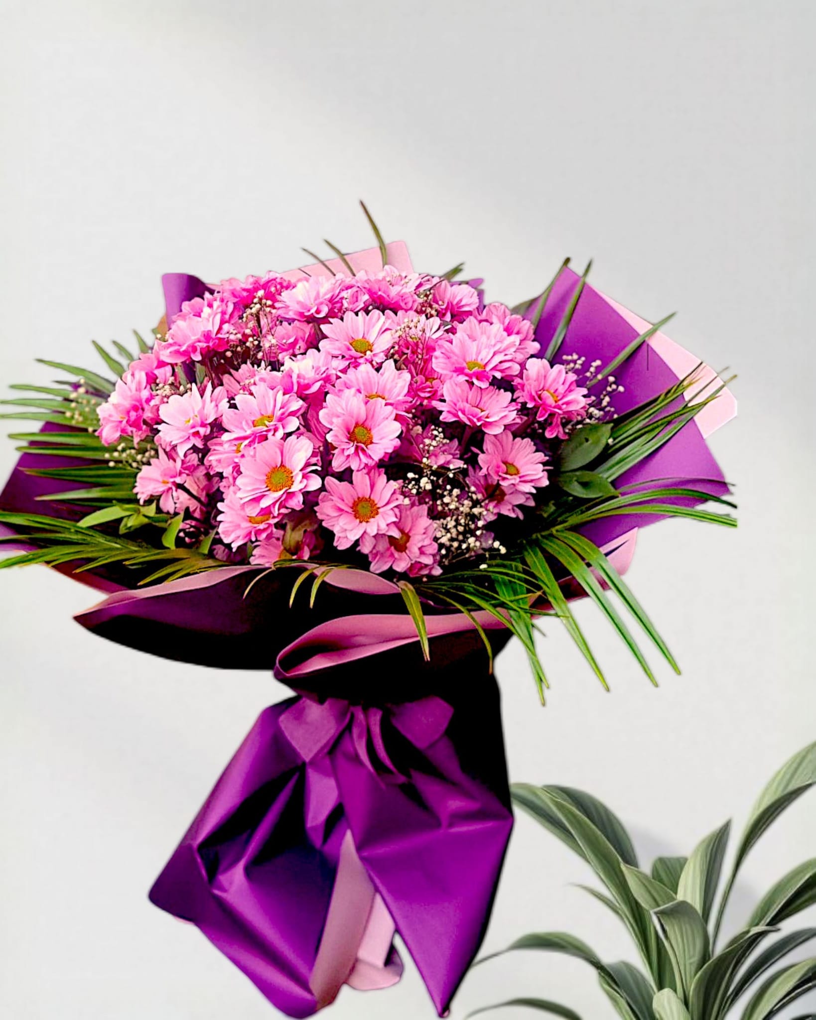 Purple Delight 7 Dal Pembe Krizantem Buketi - Çiçeklendir