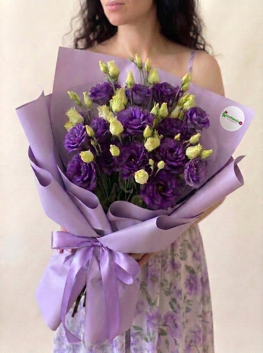 Royal Violet Elegance  Premium Mor Lisyantus Buketi