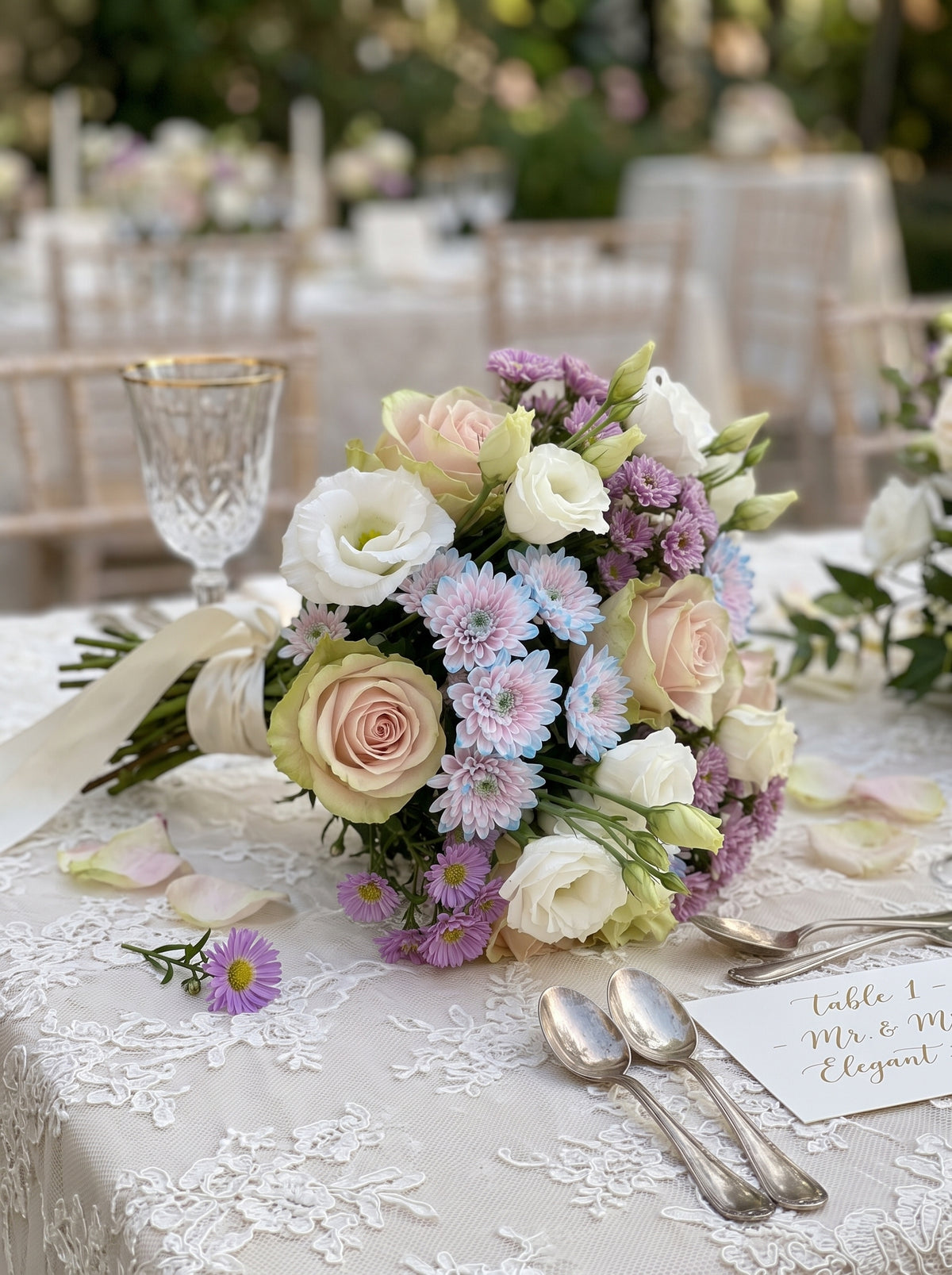 Pastel Bridal Harmony  Gül ve Lisyantus Gelin Buketi