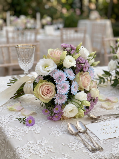 Pastel Bridal Harmony  Gül ve Lisyantus Gelin Buketi