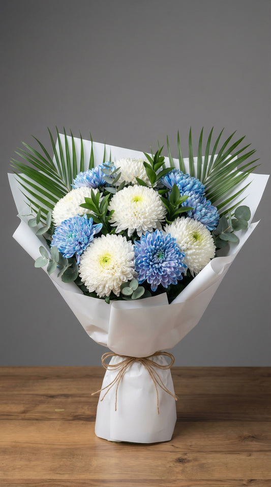 Blue Serenity Bouquet  Mavi & Beyaz Anastasia Buketi