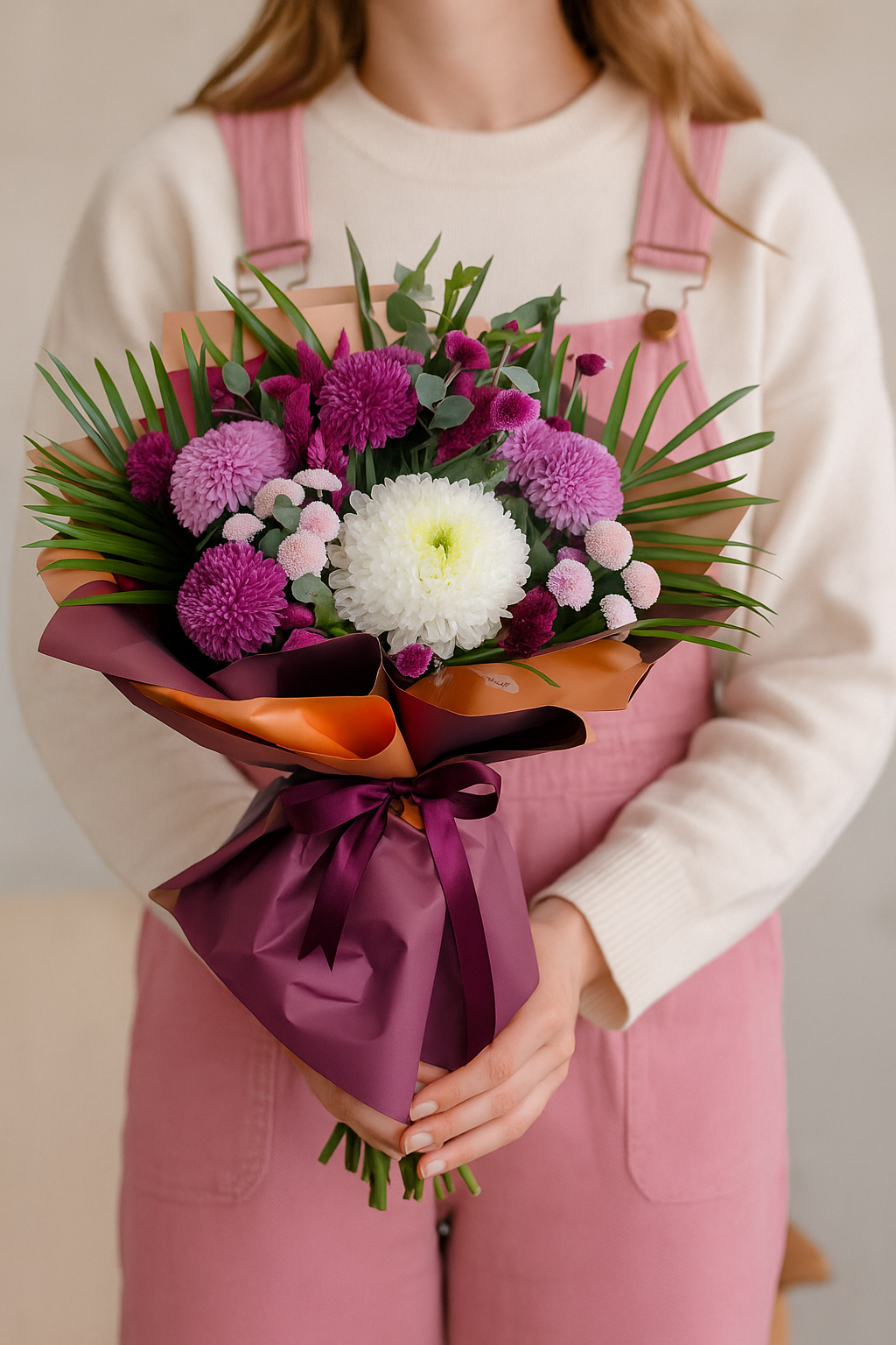 Amethyst Bloom Krizantem Buketi