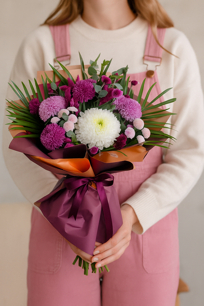 Amethyst Bloom Krizantem Buketi - Çiçeklendir