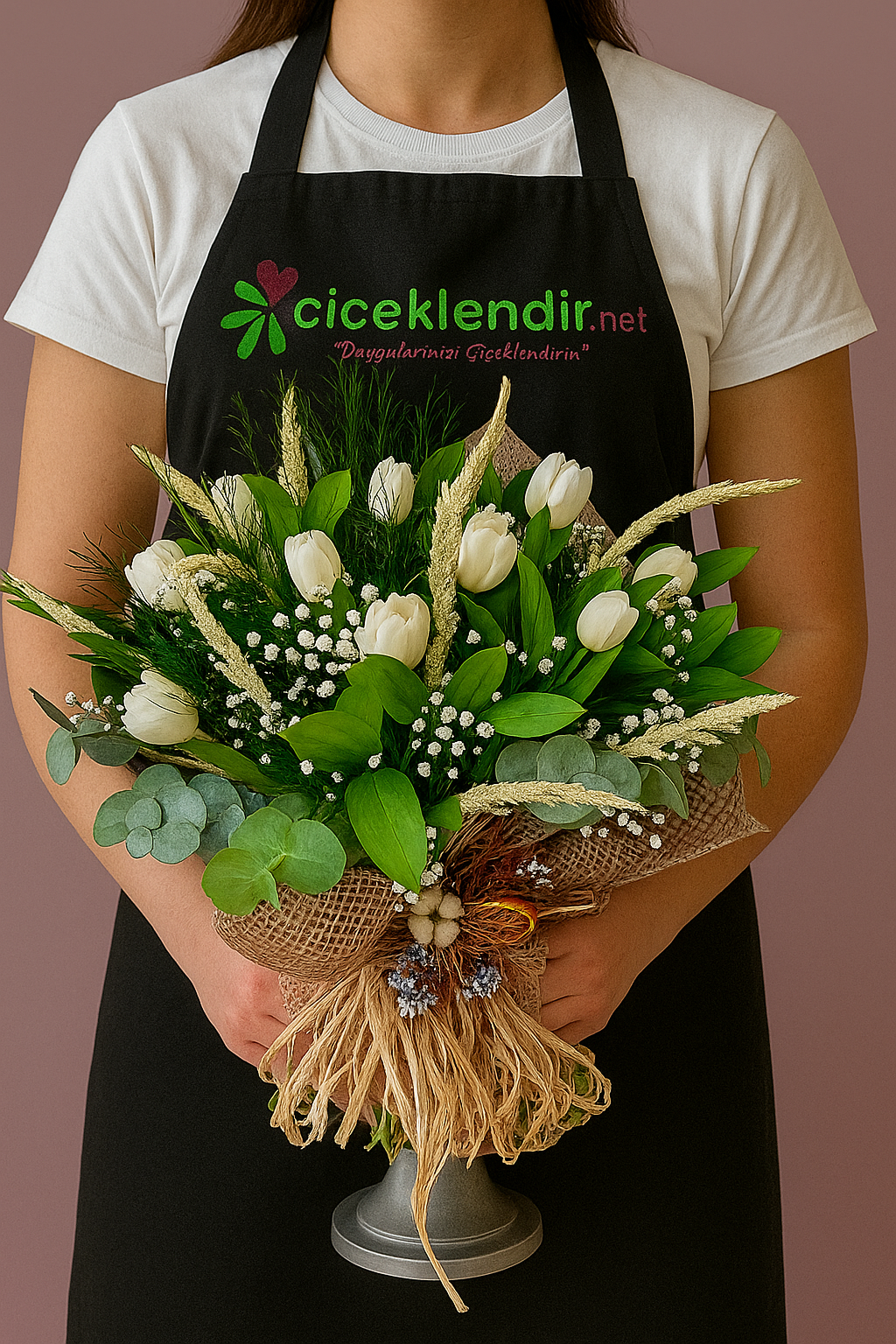 Natural Grace Beyaz Lale Buketi