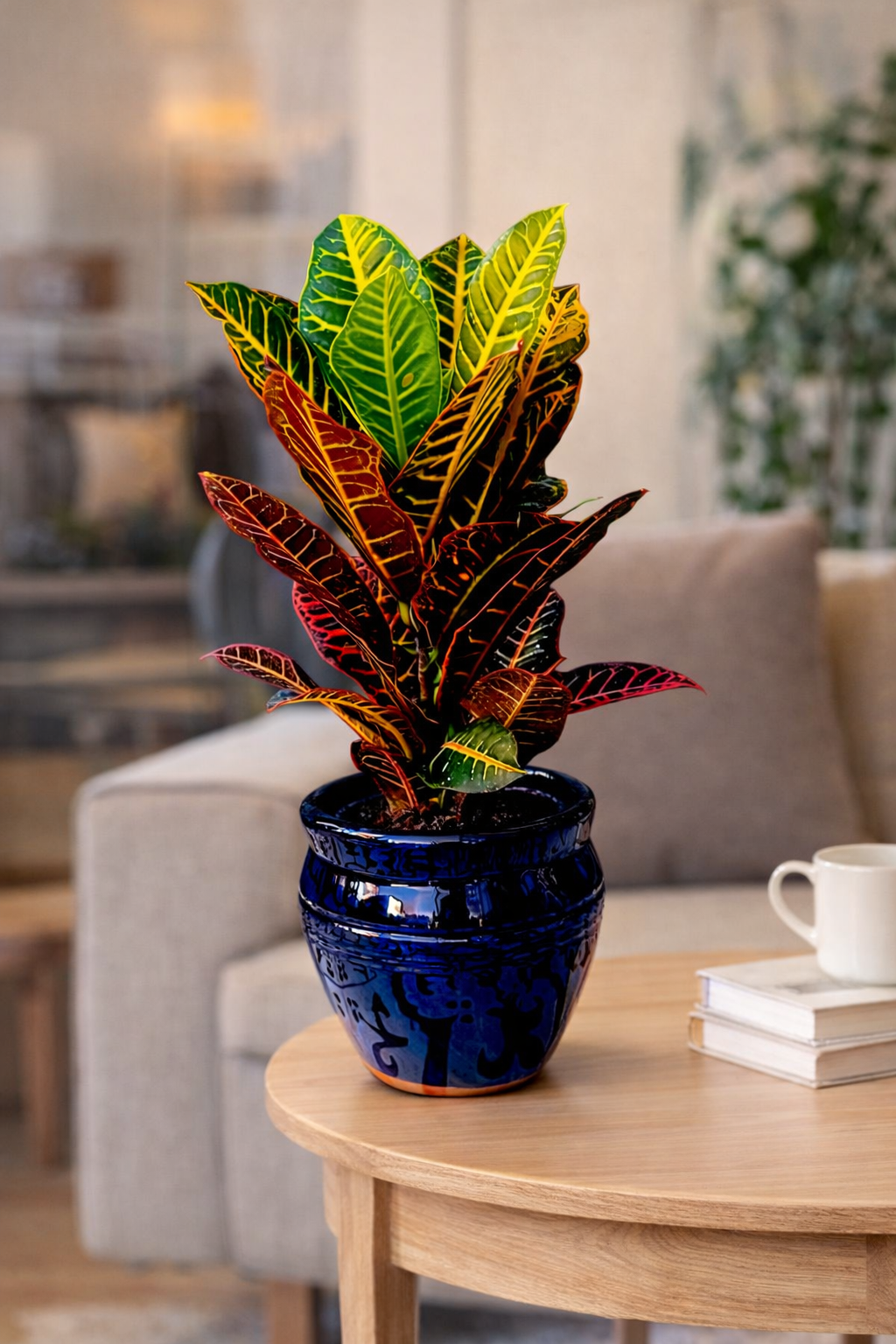 Küp Saksıda Croton Bitkisi