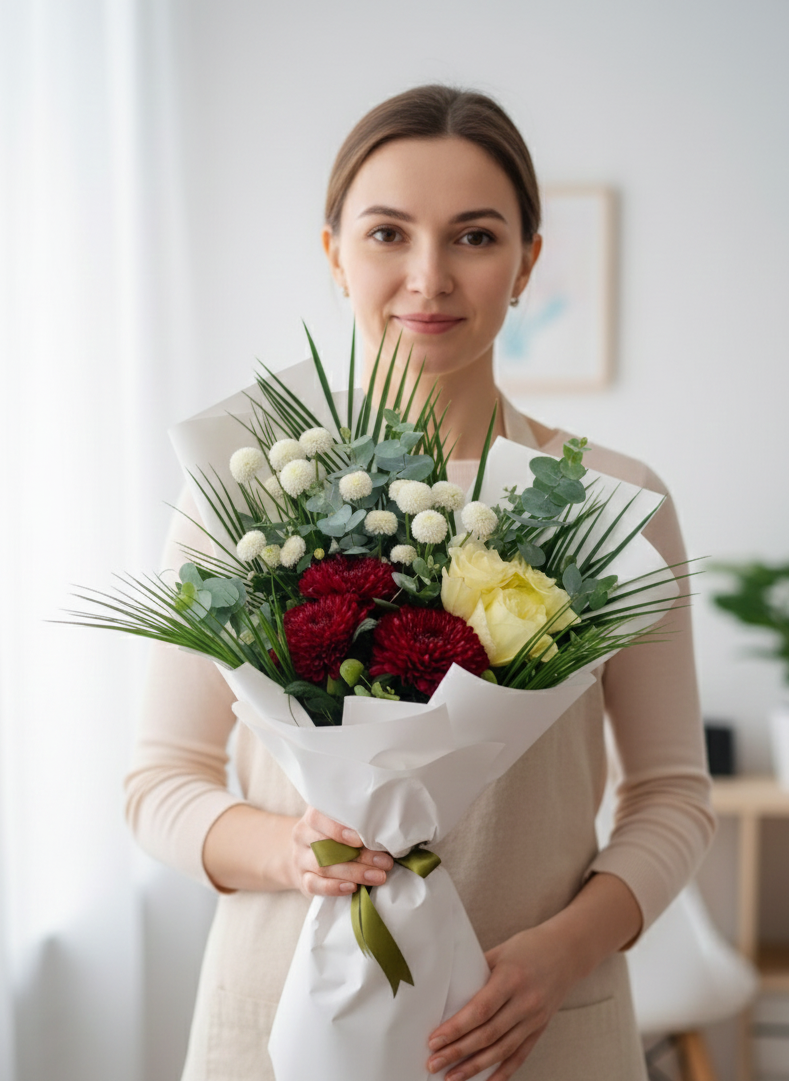 Crimson Ivory Elegance - Çiçeklendir