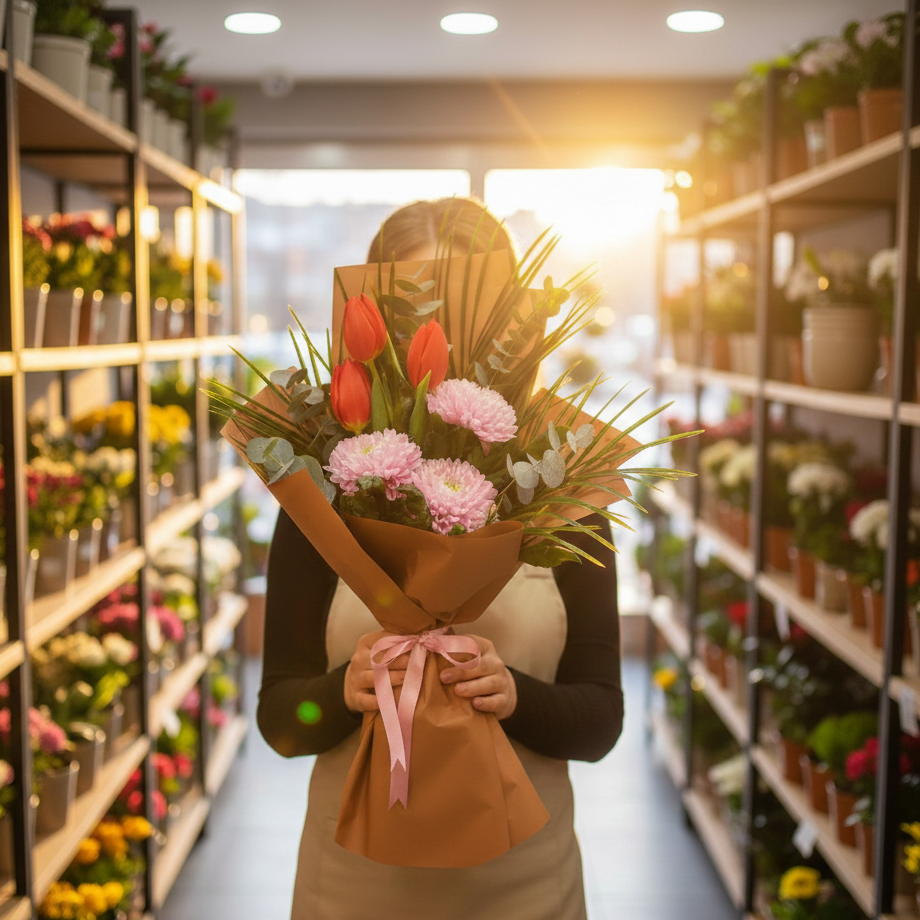 Scarlet Pastel Harmony Kırmızı Lale&Kasımpatı Buketi