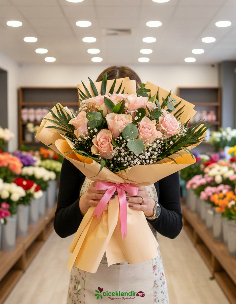 Soft Bloom Pembe Gül Buketi