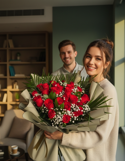 Golden Promise Roses 35 Adet Gül Buketi