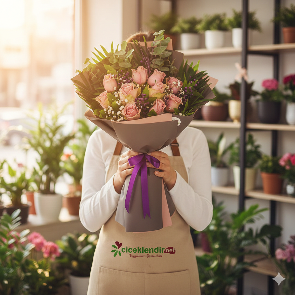 Lavender Rose Harmony  Lila Gül Buketi - Çiçeklendir