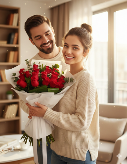Crimson Crown Roses Kırmızı Gül Buketi