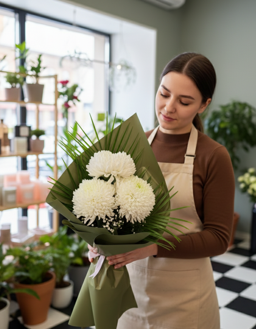Snow Harmony  Beyaz Uyumu Anastasia Buketi