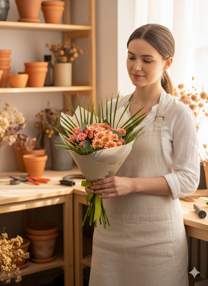 Coral Daisy Charm Mercan Papatya Buketi