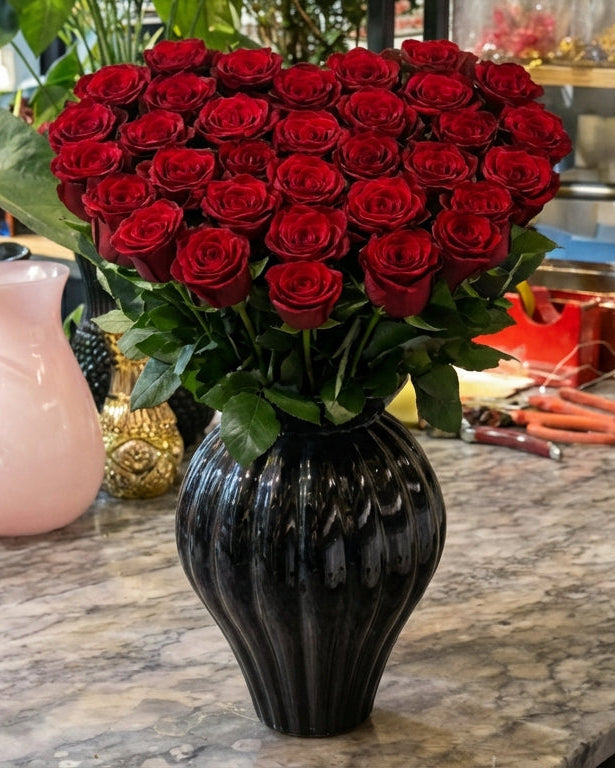 Midnight Rose Empress  Siyah Vazoda Gül İhtişamı