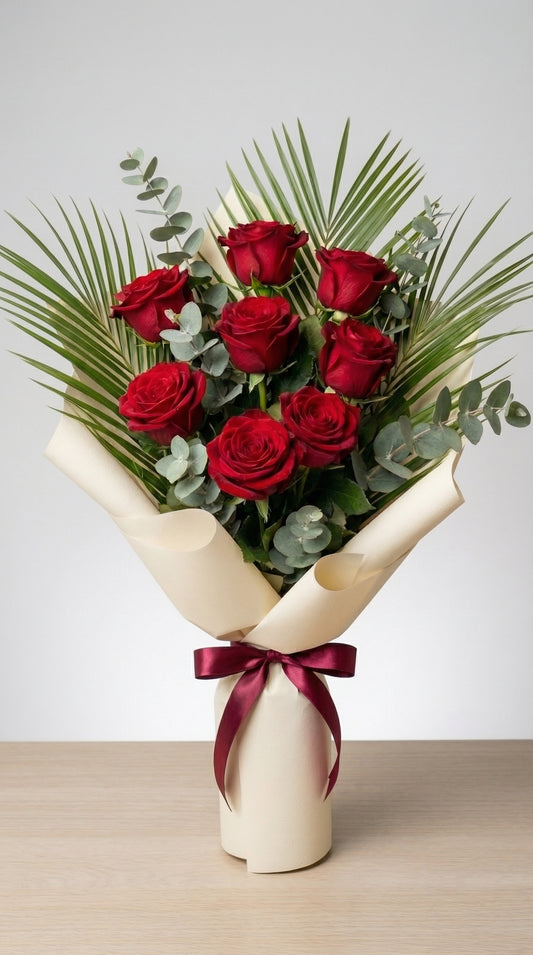 Crimson Prestige  7 Adet Gül Buketi