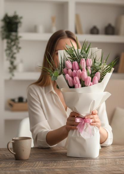 Pink Tulip Grace  Pembe Lale Buketi