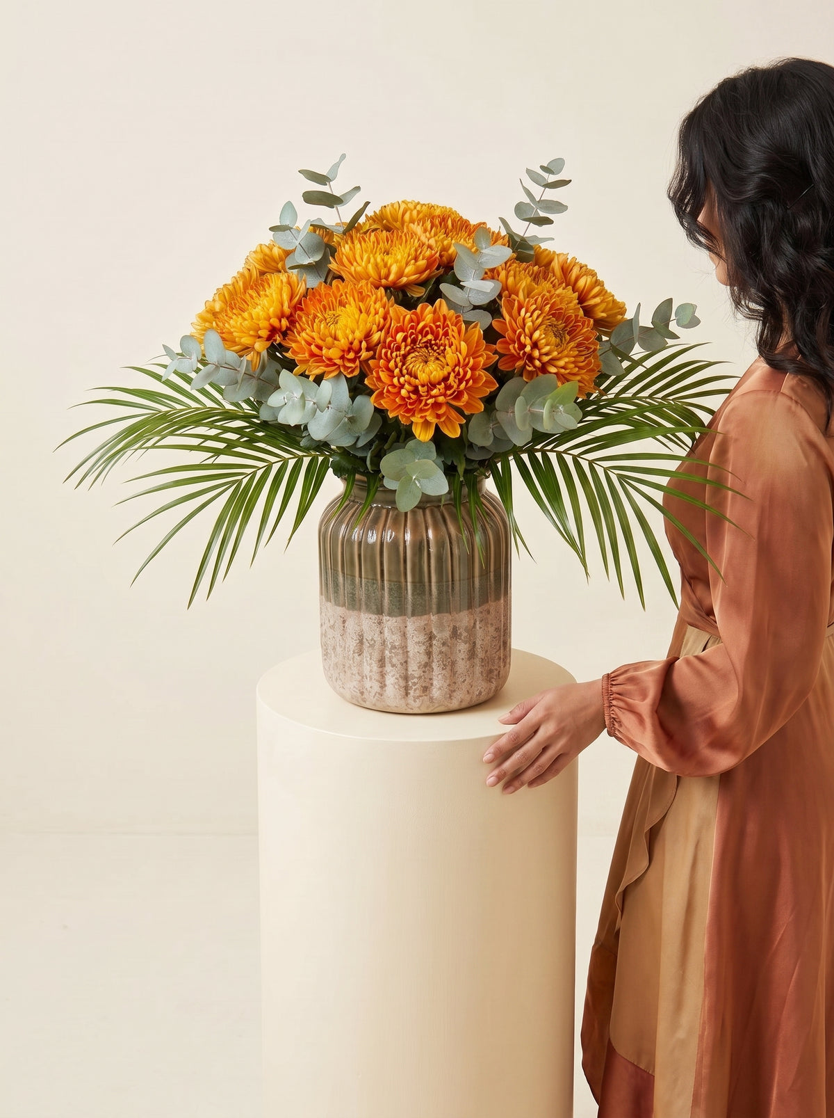 Royal Autumn Anastasia – Premium Turuncu Anastasia Vazolu Aranjman