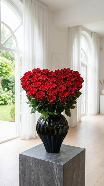 Midnight Rose Empress  Siyah Vazoda Gül İhtişamı