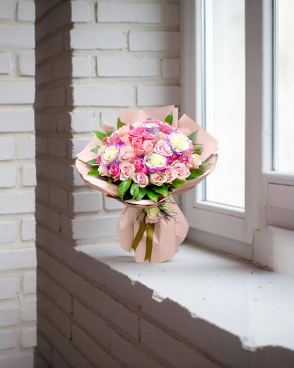 Rosy Dream Pembenin Tonları Gül Buketi - Çiçeklendir