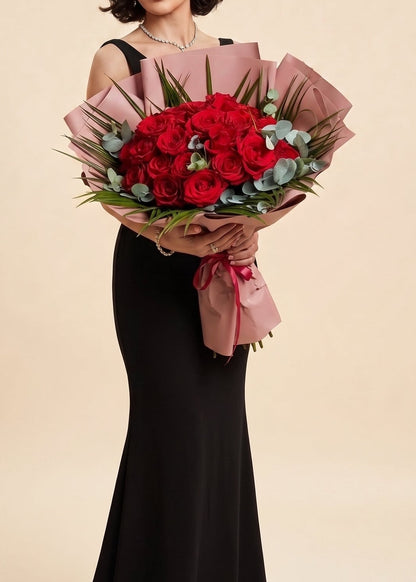 Royal Red Passion  Premium Kırmızı Gül Buketi
