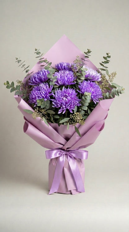 Lavender Majesty  Lila Anastasia Krizantem Buketi
