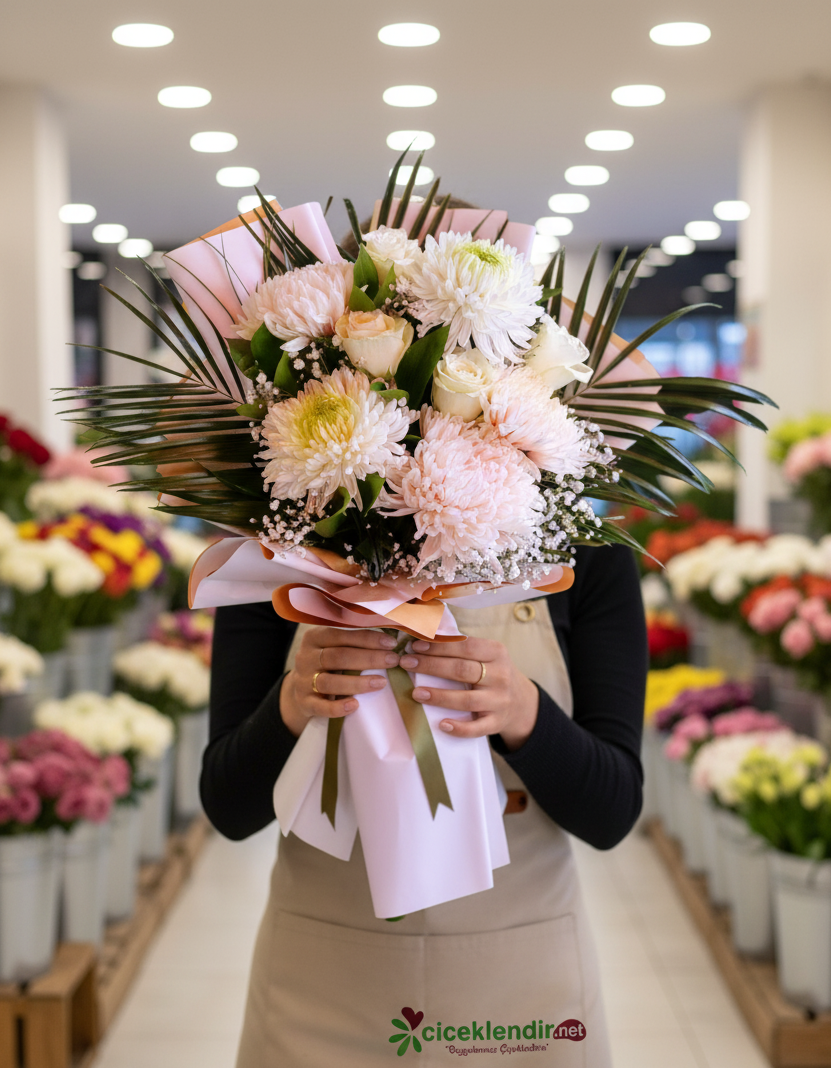 Pearl Whisper Kasımpatı ve Gül Buketi