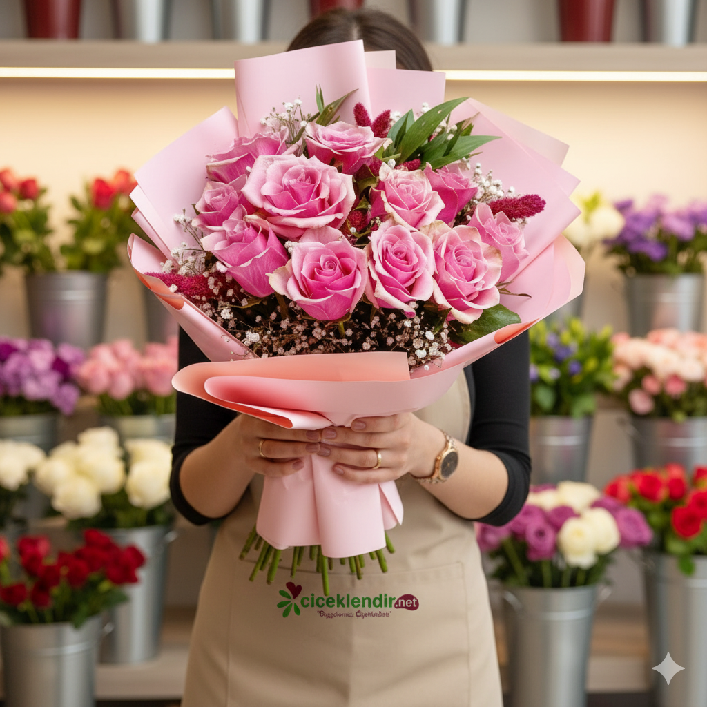 Pink Whisper 11 Pembe Gül Buketi