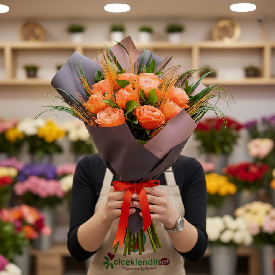 Sunset Glow Somon Gül Buketi